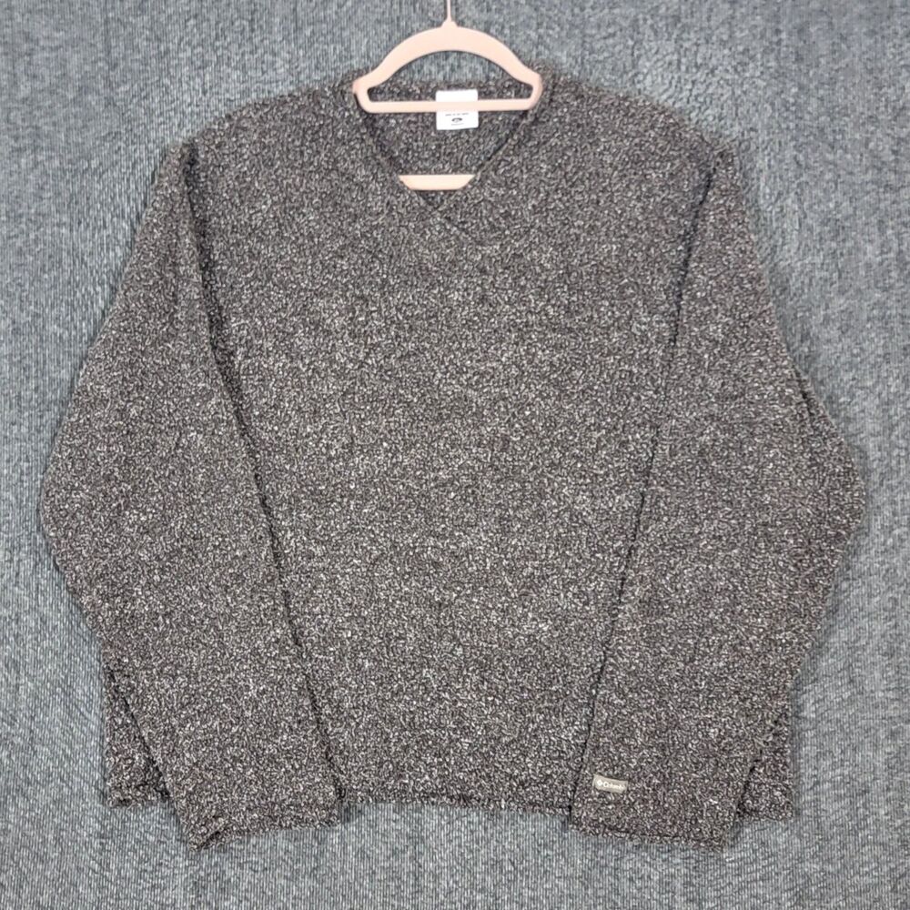 Columbia Sportswear Sweater Womens XL Brown Speckled V-Neck Long Sleeve Knit